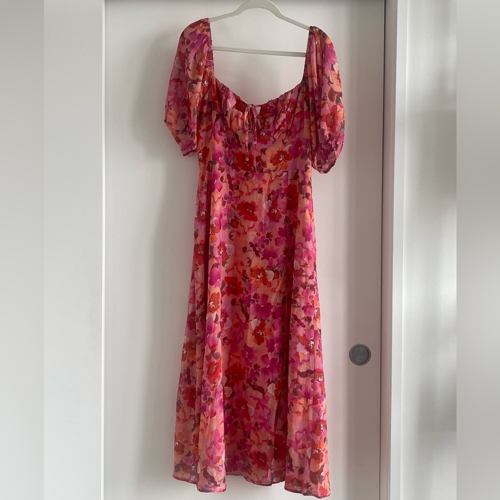 Showpo Pink and Red Floral Dress